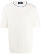 Fred Perry Crew Neck Pique T-shirt - Neutrals