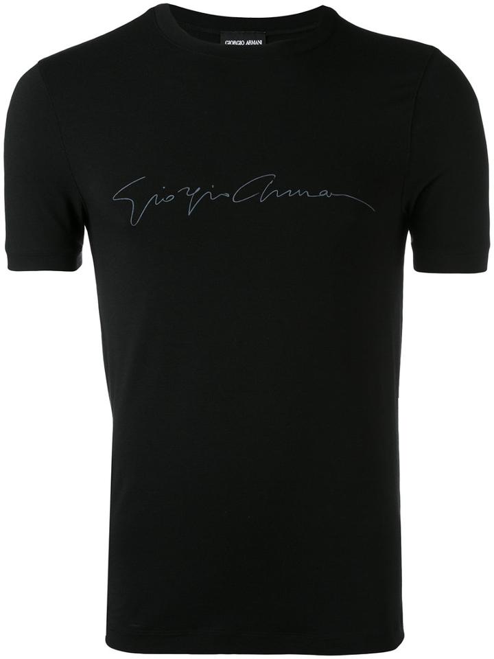 Giorgio Armani - Classic T-shirt - Men - Spandex/elastane/viscose - 52, Black, Spandex/elastane/viscose
