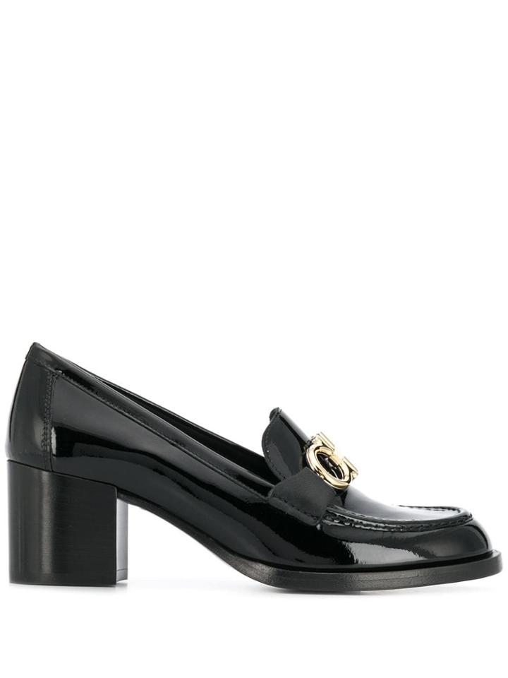 Salvatore Ferragamo Rolo Block Heel Loafers - Black