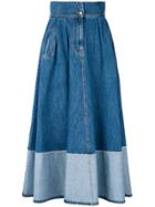 Andrea Ya'aqov Two-tone Denim Skirt - Blue