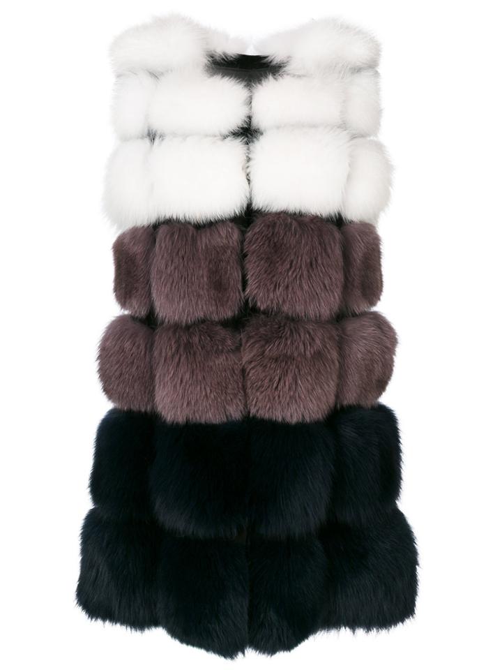 Liska Mutlicolour Panel Gilet - White