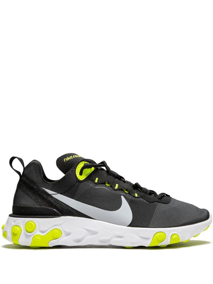 Nike Womens React Element 55 Sneakers - Black