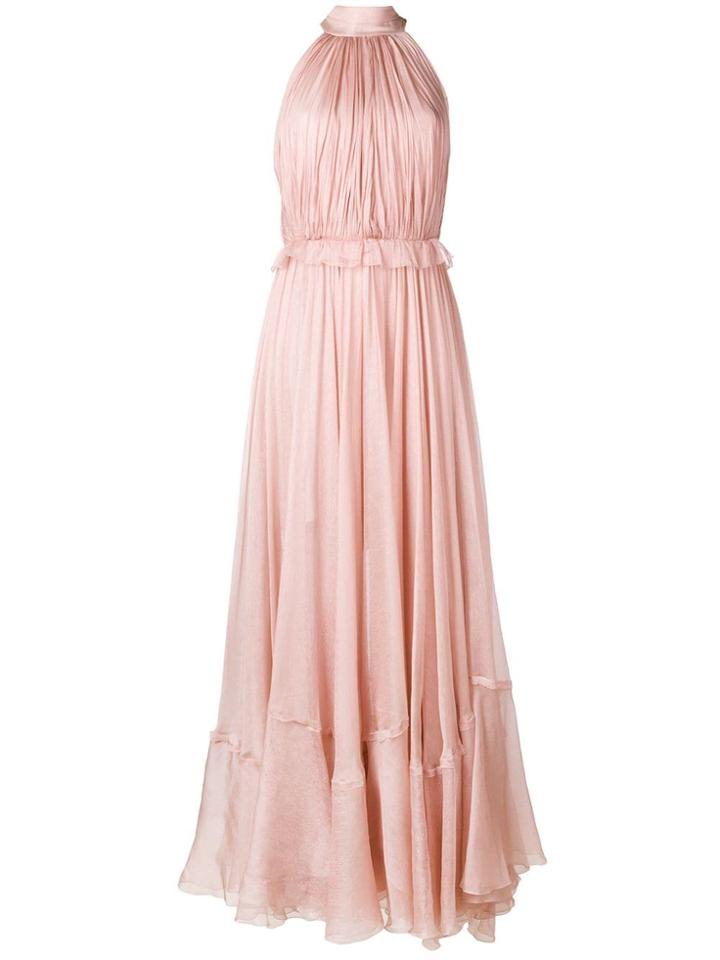 Maria Lucia Hohan Bow Neck Long Dress - Pink & Purple