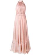 Maria Lucia Hohan Bow Neck Long Dress - Pink & Purple