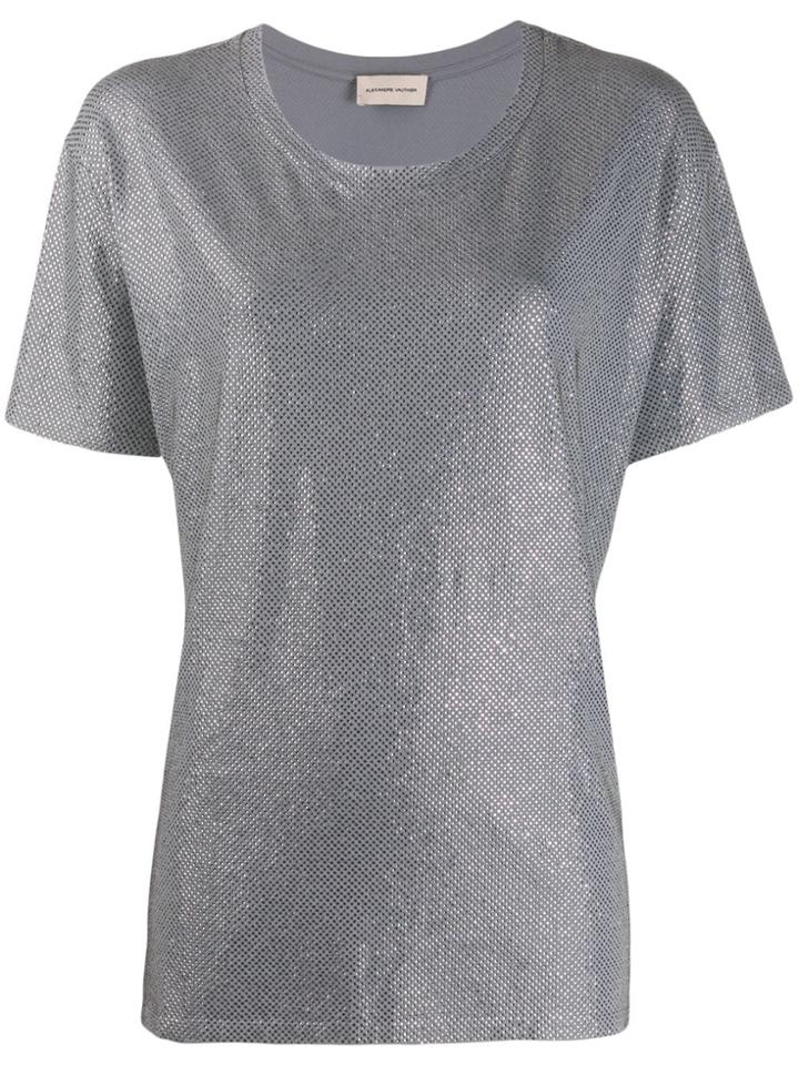 Alexandre Vauthier Rhinestone Embellished T-shirt - Grey