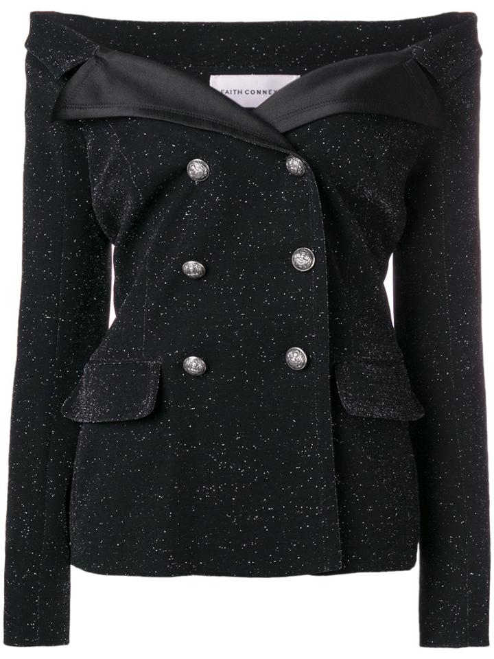 Faith Connexion Glittered Jersey Jacket - Black