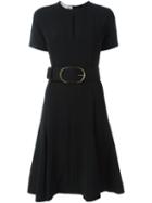 Stella Mccartney Belted Keyhole Detail Dress, Women's, Size: 42, Black, Viscose/acetate/spandex/elastane