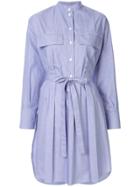Nina Ricci Belted Shirt Dress - Blue