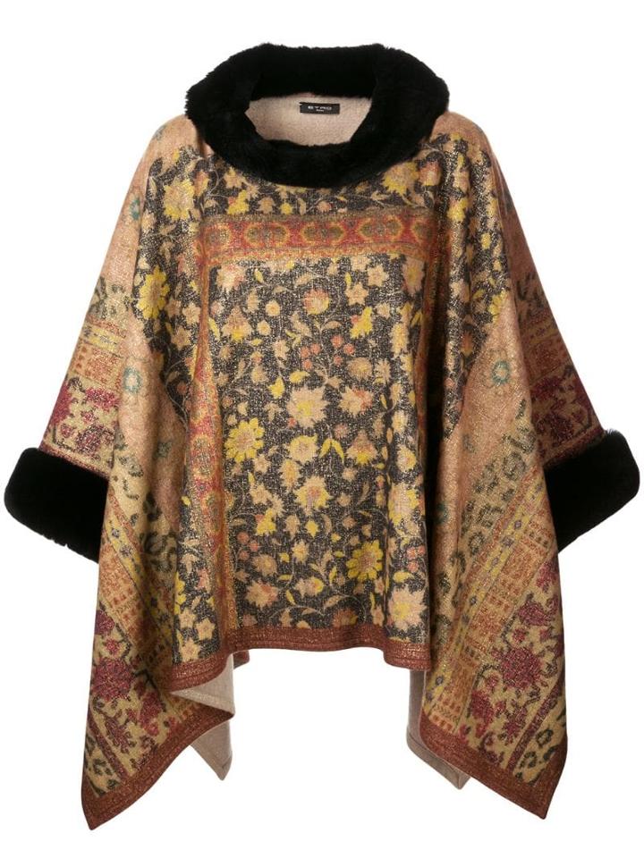 Etro Lamé-effect Print Poncho - Multicolour