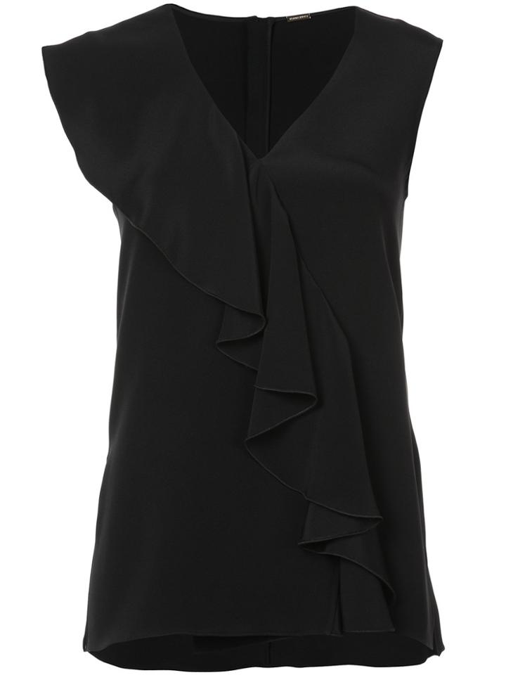 Adam Lippes V-neck Ruffled Top - Black