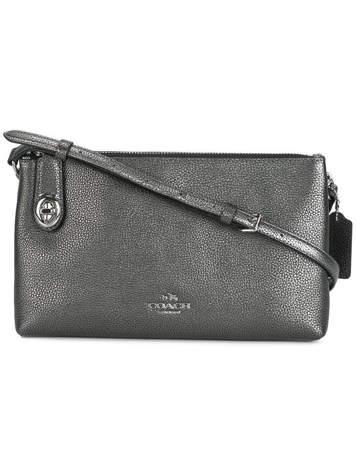 Coach Metallic (grey) Crossbody Bag, Women's, Calf Leather/nylon