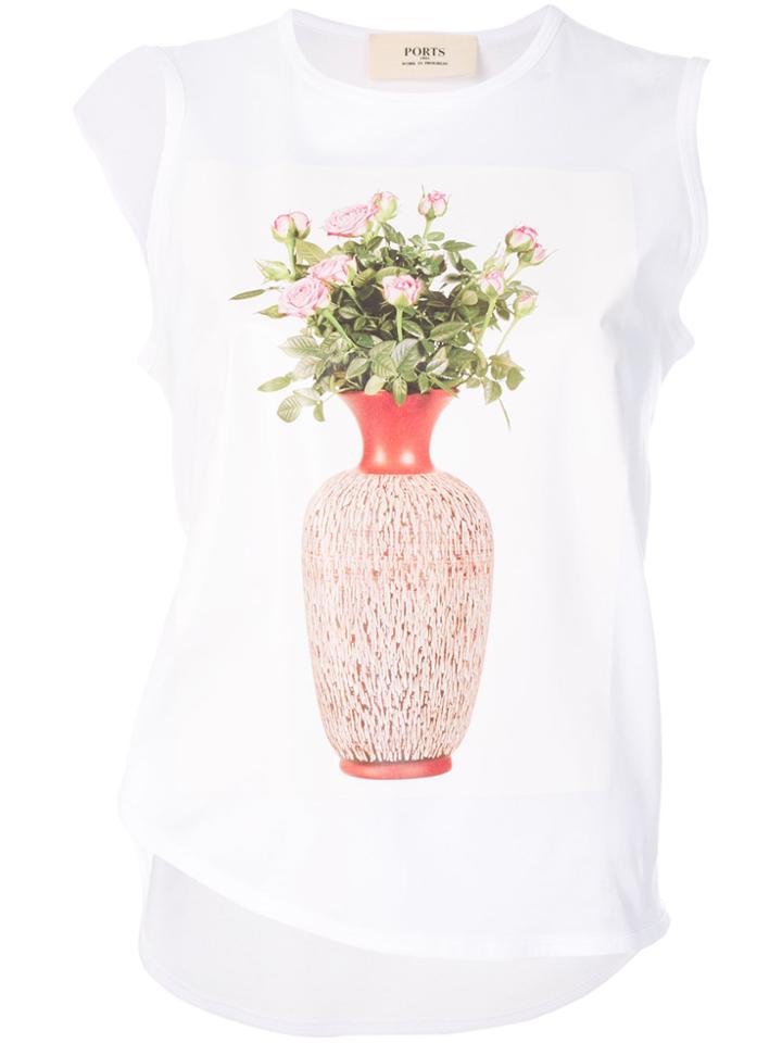 Ports 1961 Flower And Vase Print Vest - White