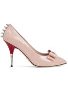 Gucci Patent Leather Pump With Bow - Pink
