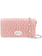 Miu Miu Iconic Crystal Matelassé Clutch - Pink