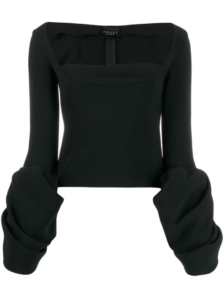 A.w.a.k.e. Mode Low Cut Blouse - Black