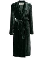 Uma Wang Velvet Tie Waist Coat - Blue