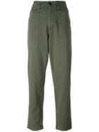 Barena - High-rise Trousers - Women - Cotton/spandex/elastane - 40, Women's, Green, Cotton/spandex/elastane