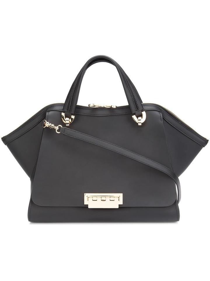 Zac Zac Posen 'eartha Iconic Jumbo Double Handle' Tote, Women's, Black, Calf Leather