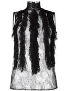 Plein Sud Lace Tank Top, Women's, Size: 40, Black, Silk/cotton/nylon/rayon