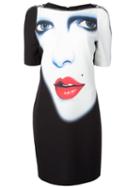Jeremy Scott - Face Print Dress - Women - Polyester/other Fibers - 40, Black, Polyester/other Fibers