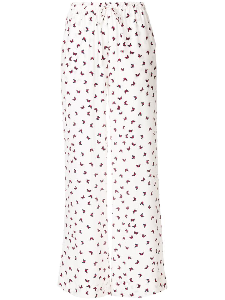 P.a.r.o.s.h. Butterfly Printed Trousers - White