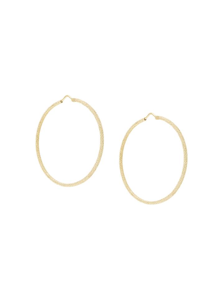 Carolina Bucci Florentine Finish Medium Hoop Earrings - Metallic