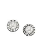 Gucci Interlocking G Pearl And Crystal Earrings - Silver