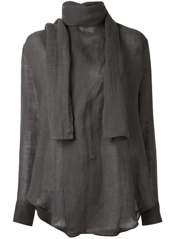 Yohji Yamamoto - Style Shirt - Women - Linen/flax - I, Grey, Linen/flax