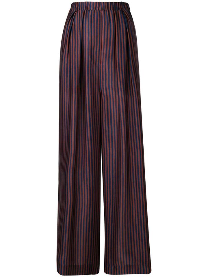 Christian Wijnants Striped Wide-leg Trousers - Brown