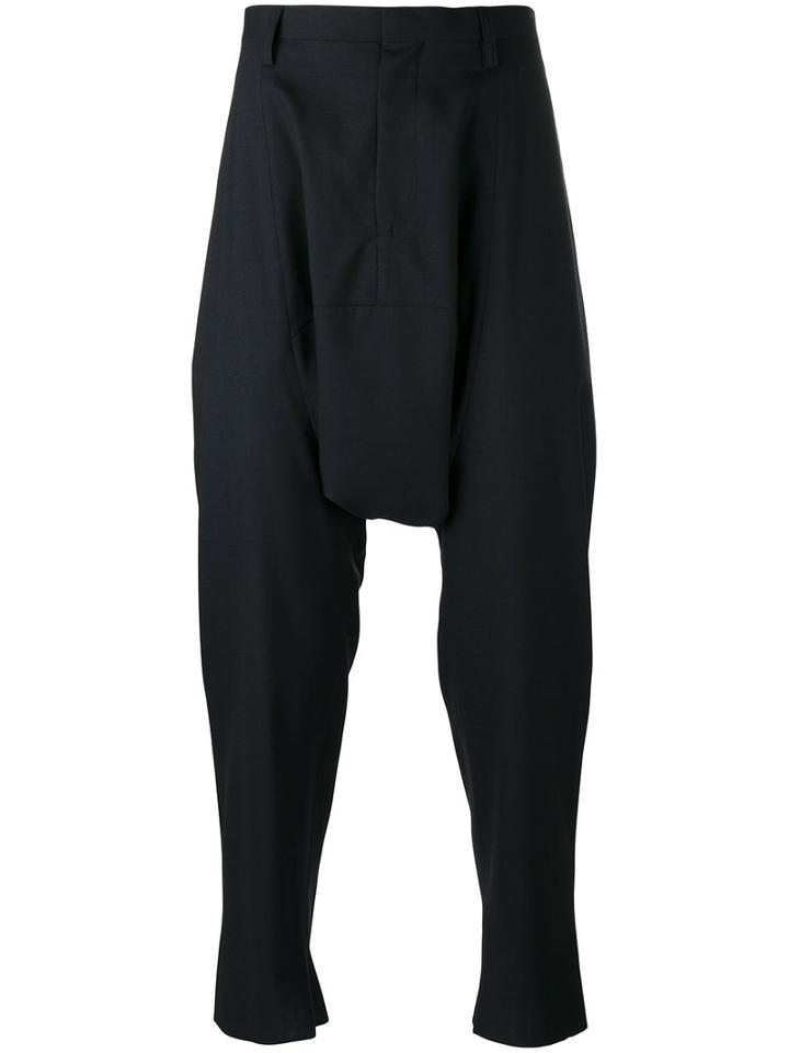 Kolor - Drop-crotch Straight Trousers - Men - Wool - 3, Blue, Wool