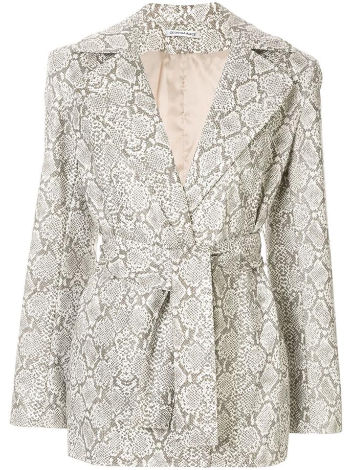 Georgia Alice Snakeskin Print Jacket - White