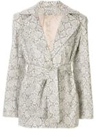Georgia Alice Snakeskin Print Jacket - White