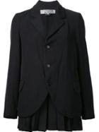 Comme Des Garçons Comme Des Garçons Pleated Underlay Blazer, Women's, Size: Small, Black, Cupro/wool