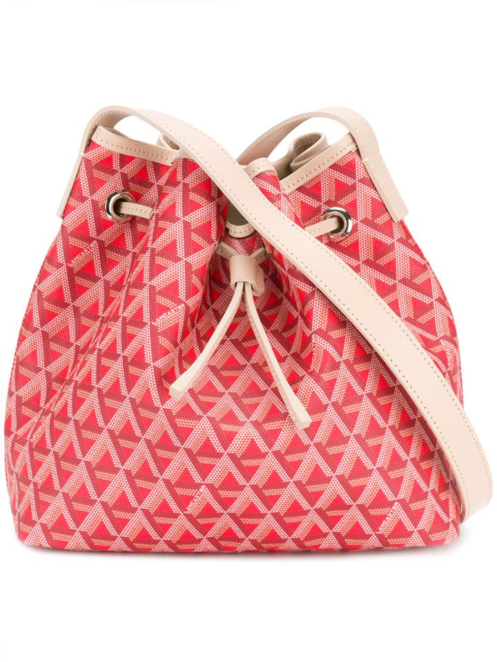 Lancaster Geometric Print Drawstring Shoulder Bag - Pink & Purple