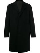 Theory Straight Single-breasted Coat - Black