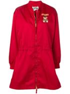 Moschino Teddy Circus Zipped Raincoat - Red
