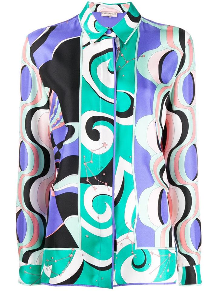 Emilio Pucci Geometric Pattern Shirt - Blue
