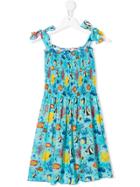 Mc2 Saint Barth Kids Sea Life Print Dress - Blue