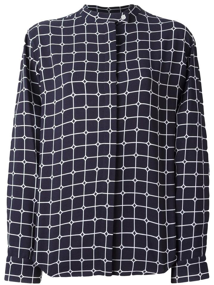Courrèges 'grid' Shirt, Women's, Size: 40, Blue, Viscose