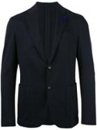 Lardini Patch Pockets Blazer, Men's, Size: 52, Blue, Cotton/viscose/cupro