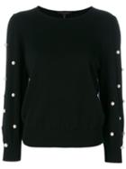 Marc Jacobs - Faux Pearl Embellished Jumper - Women - Cashmere/wool - Xs, Black, Cashmere/wool