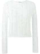 T By Alexander Wang Distressed Jumper, Women's, Size: Xs, White, Merino