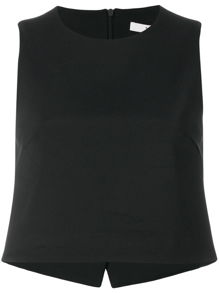Tibi Cropped Tank Top - Black