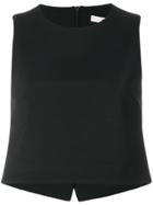 Tibi Cropped Tank Top - Black