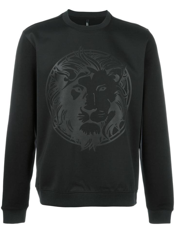 Versus Lion Print Sweatshirt, Men's, Size: Xxl, Black, Cotton/polyester/spandex/elastane