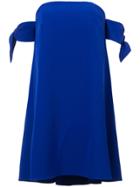 Milly Knotted Sleeves Dress - Blue