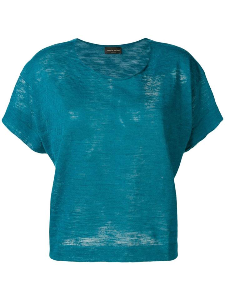 Roberto Collina Scoop Neck T-shirt - Blue