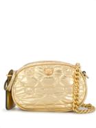 Moschino Quilted Logo Crossbody Bag - Gold