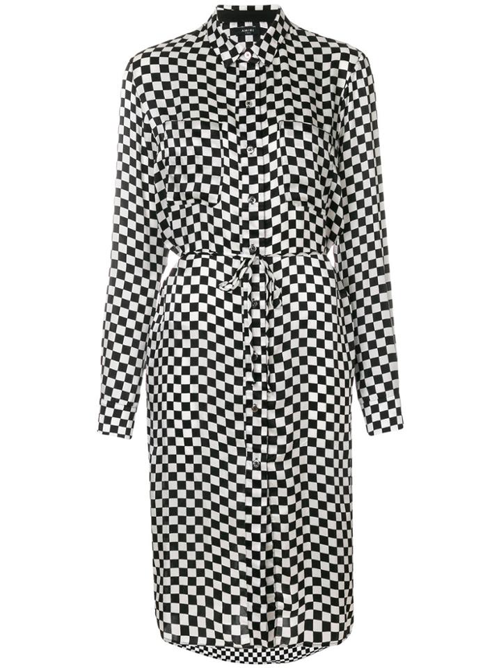 Amiri Printed Shirt Dress With Belted Waist - Black