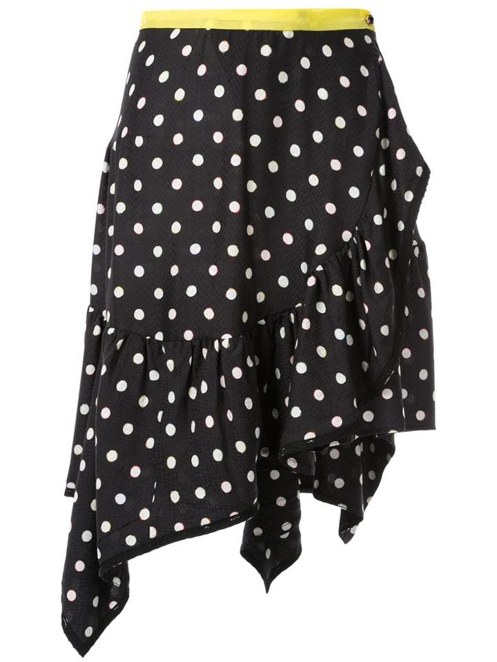 Koché Polka Dot Wrap Skirt - Black